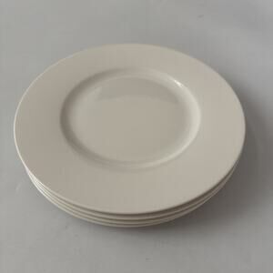 Villeroy & Boch TWIST WHITE Salad Plates Set of 4 Appetizer Dessert 1748 GERMANY